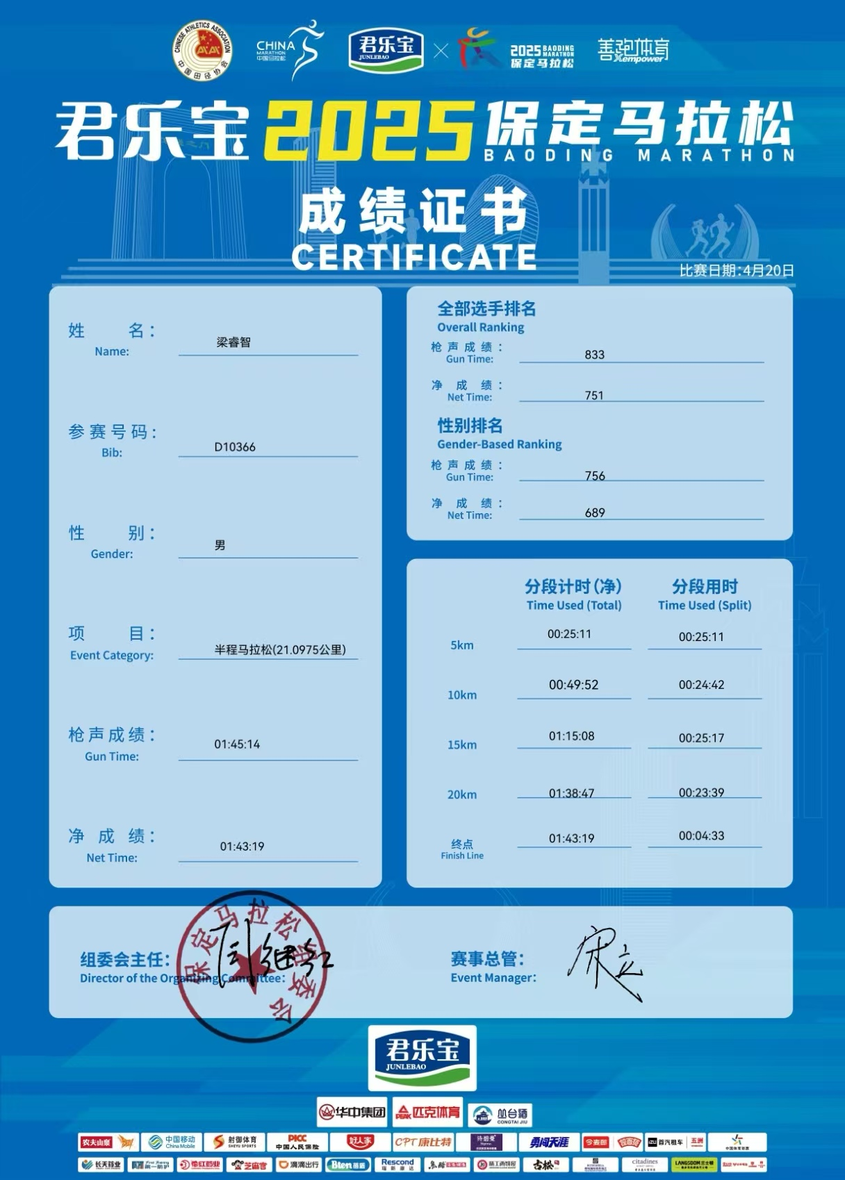 喜報|我校學子在君樂寶2025馬拉松比賽中斬獲佳績